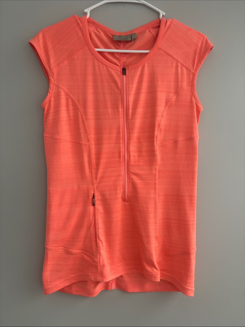 Athleta Coral Sleeveless Zip-Front Performance Tank